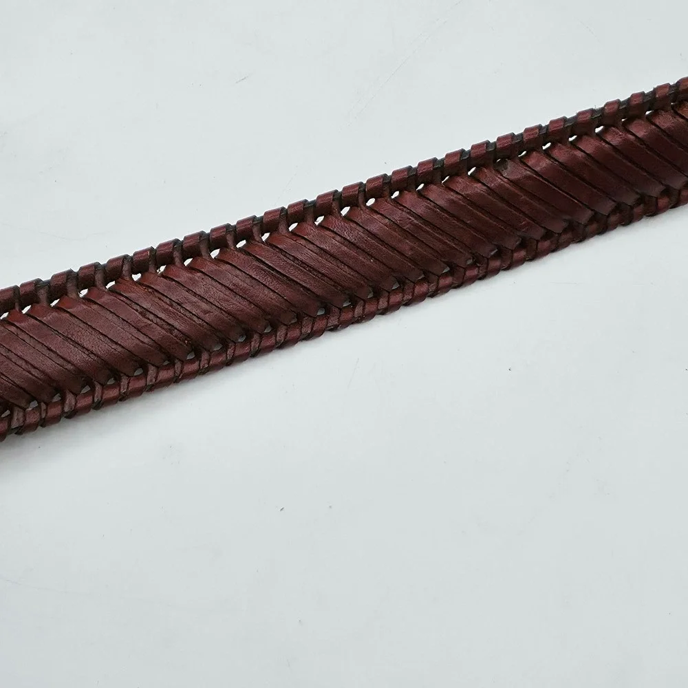 Nocona Belt Co Braided Leather Belt Men 30 Mahogany Brown Western Americana Barn